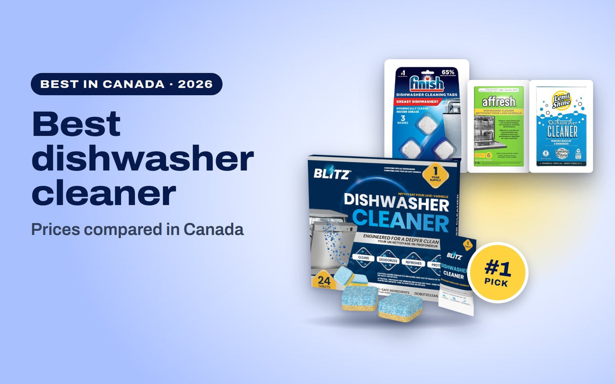 BLITZ Dishwasher Cleaner as the top pick, in front of Finish, Affresh and Lemi Shine dishwasher cleaners