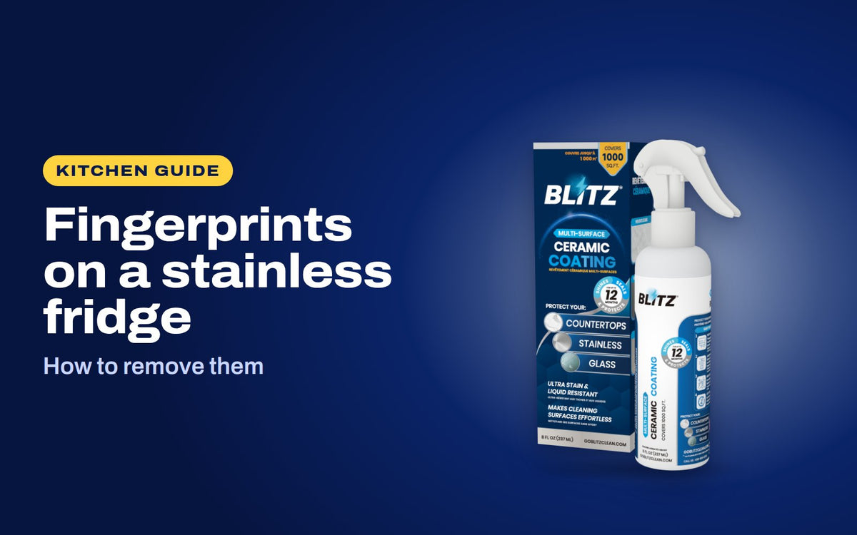 Fingerprints on a stainless fridge: BLITZ Home Ceramic Coating Spray Kit