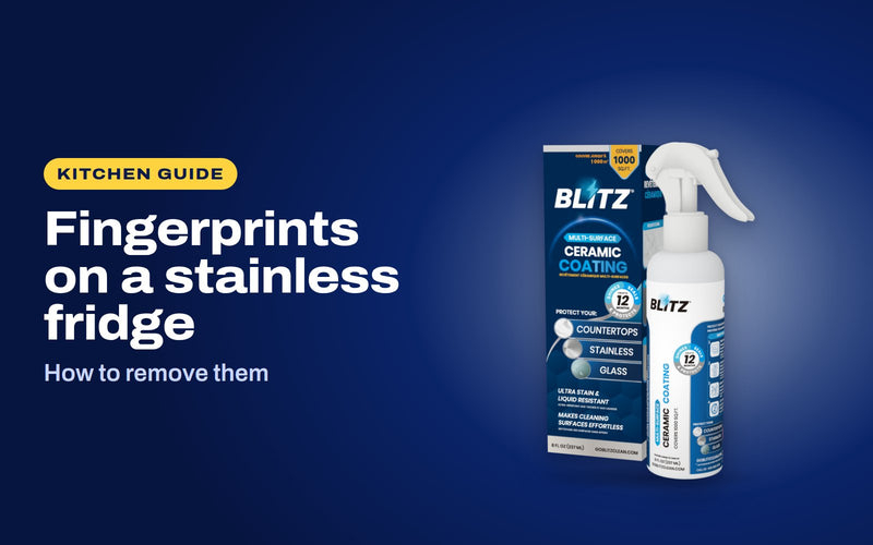 Fingerprints on a stainless fridge: BLITZ Home Ceramic Coating Spray Kit