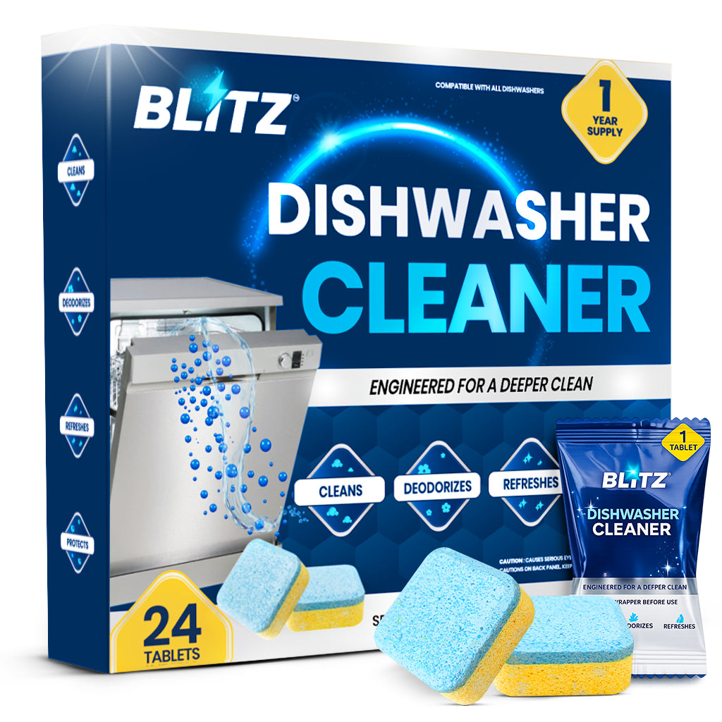 GOBLITZCLEAN BLITZ dishwasher cleaner and deodorizer bottle, appliance cleaner for freshening and maintaining dishwashers