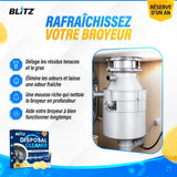Rafraîchissez votre broyeur : déloge les résidus tenaces et le gras, élimine les odeurs, mousse qui nettoie le broyeur en profondeur