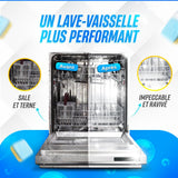 Intérieur d’un lave-vaisselle avant et après le nettoyage avec le nettoyant pour lave-vaisselle BLITZ