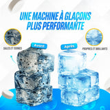 Glaçons avant et après le nettoyage de la machine à glaçons avec BLITZ