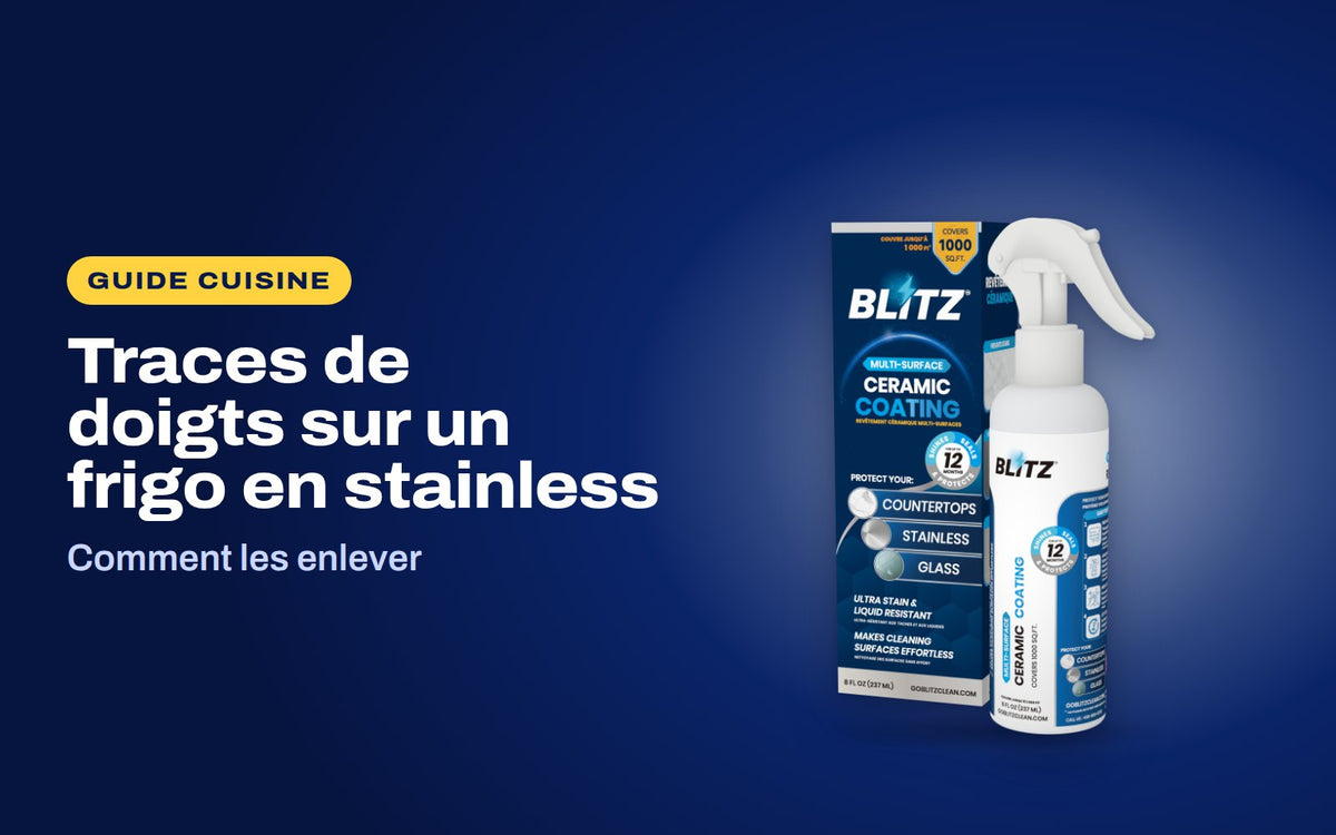 Traces de doigts sur un frigo en stainless : le revêtement céramique en vaporisateur BLITZ