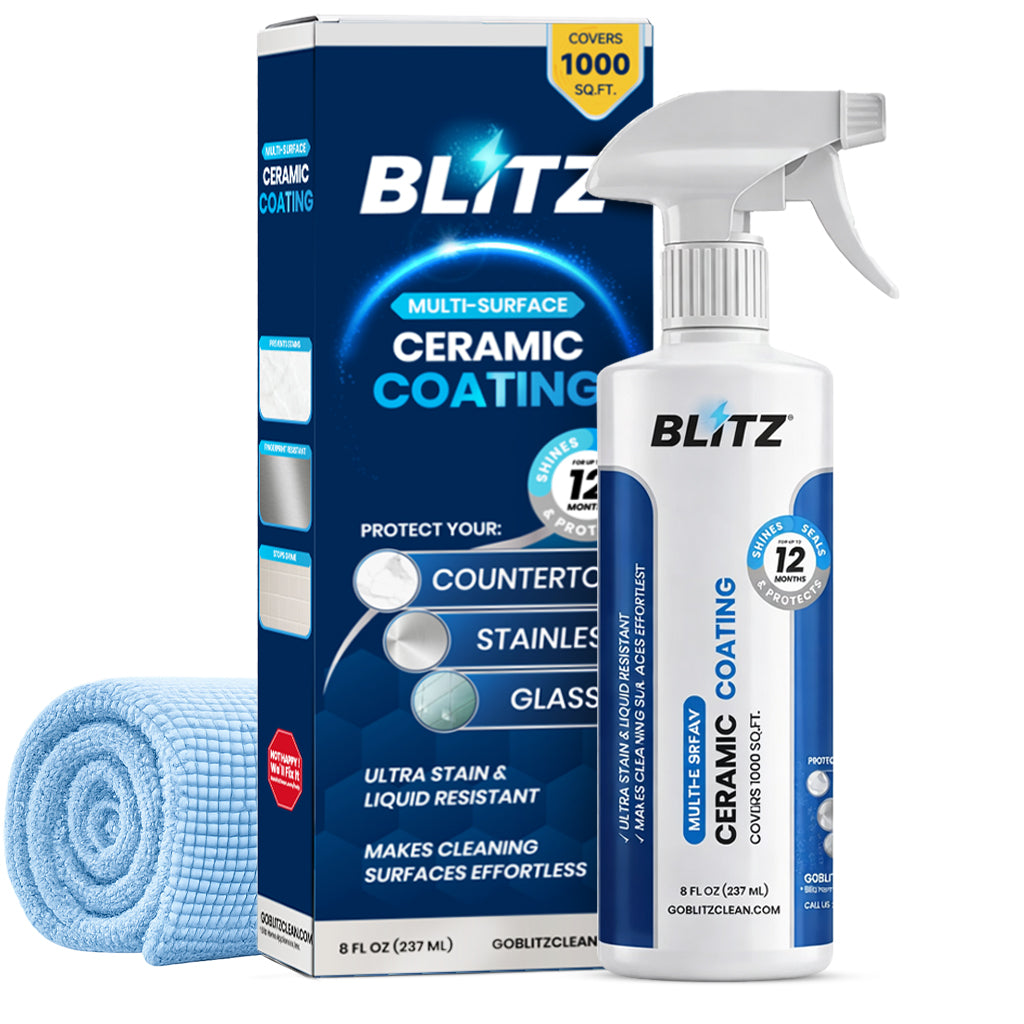 GOBLITZCLEAN BLITZ Home Ceramic Coating Spray Kit for appliances, featuring a sleek spray bottle and ceramic coating solution.