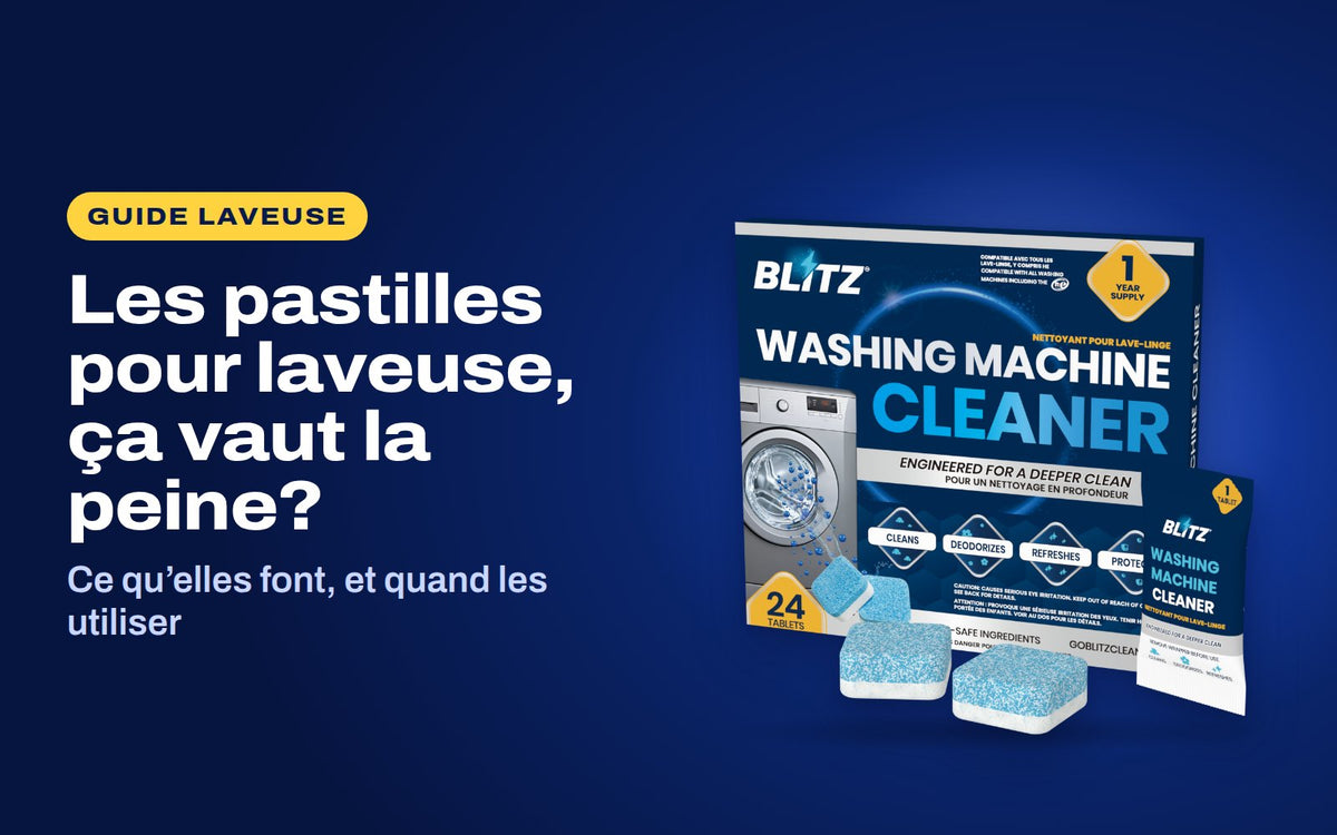 Les pastilles pour laveuse, ça vaut la peine : le nettoyant pour laveuse BLITZ