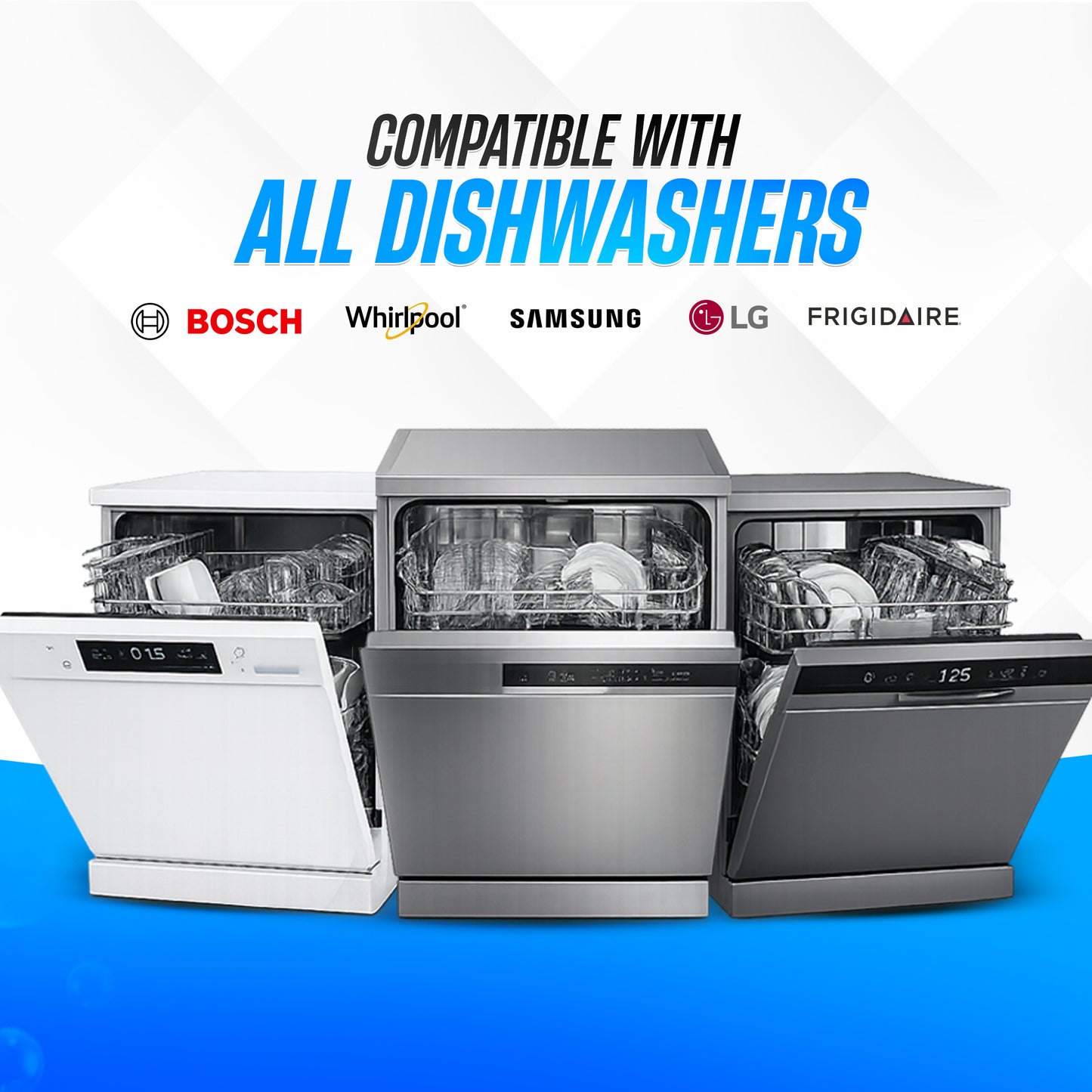 GOBLITZCLEAN BLITZ dishwasher cleaner and deodorizer bottle for appliances, with cleaning tablet and fresh lemon scent.