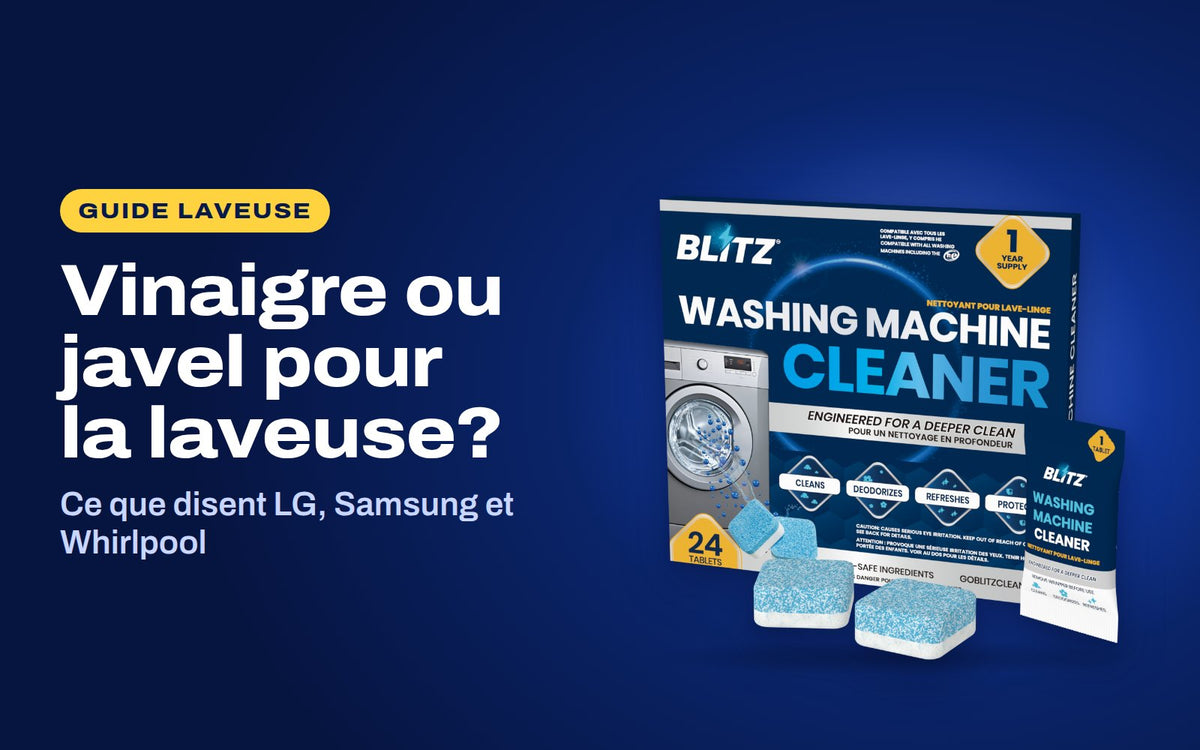 Vinaigre ou javel pour la laveuse : le nettoyant pour laveuse BLITZ